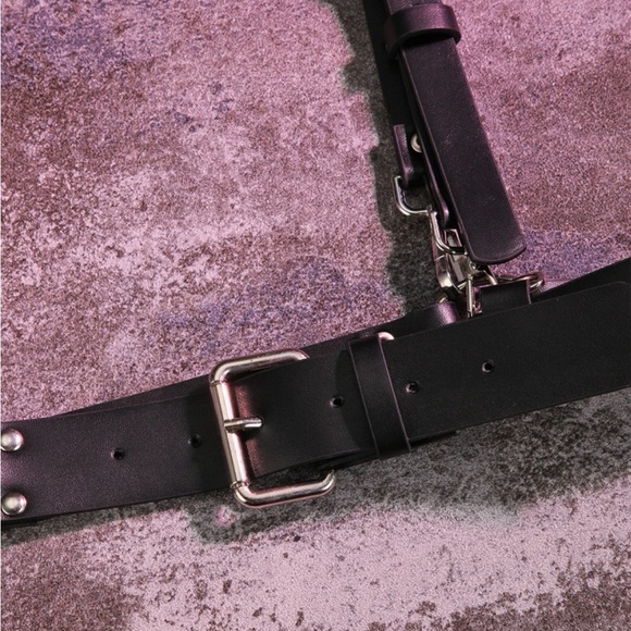 Black Harness Underbust Suspender O Ring Belt New - Picture 6 of 10
